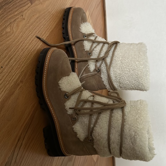 NWOT Marc Fisher Real Shearling Hiking Boo… - Picture 8 of 12